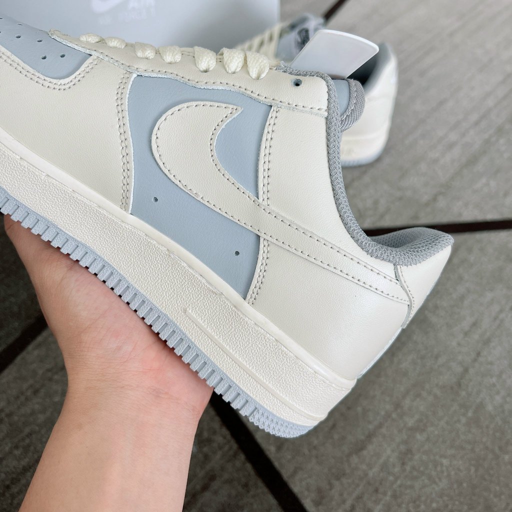 Giày _Nike Air Force 1 Cream Khoai Môn, Giày AF1 Thể Thao Trắng Xanh kem Thời Trang Hàng Đẹp Full Box Bill