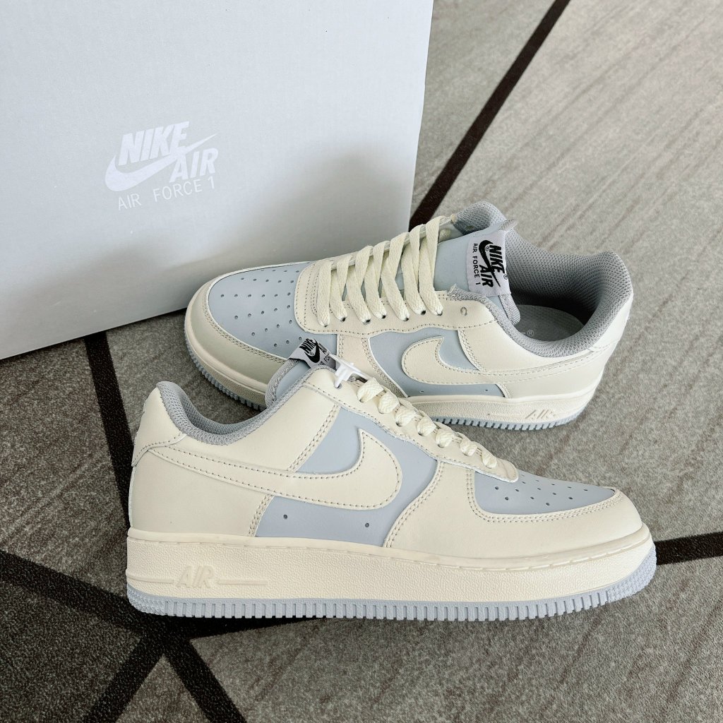Giày _Nike Air Force 1 Cream Khoai Môn, Giày AF1 Thể Thao Trắng Xanh kem Thời Trang Hàng Đẹp Full Box Bill
