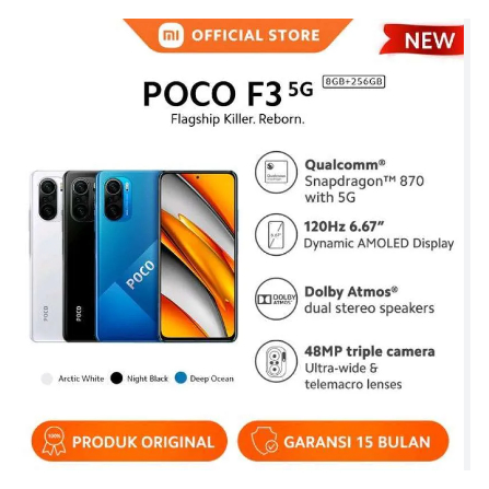 Điện thoại POCO F3 Hỗ trợ 5G | Chip Snapdragon 870 | Màn hình AMOLED 667 - 120Hz