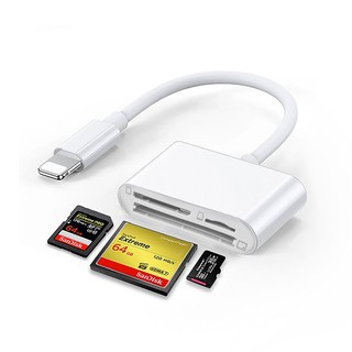Đầu đọc thẻ nhớ CF, SD, Micro SD (TF) cho điện thoại IP 5,6,7,8,9,X,11,12,13,14 hãng "táo"