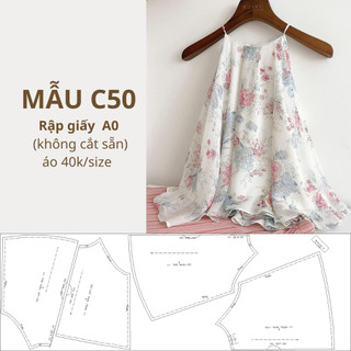 Rập giấy a0 áo cổ yếm c50