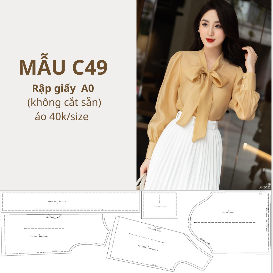 RẬP GIẤY A0 ÁO C49 (KHÔNG CẮT SẴN)
