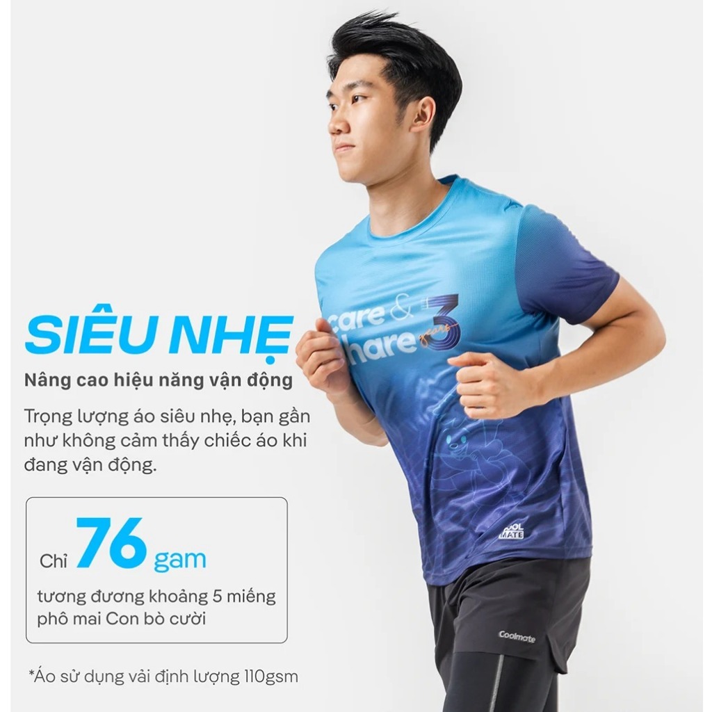 Áo thun nam T-Shirt chạy bộ Care & Share - Thương hiệu Coolmate