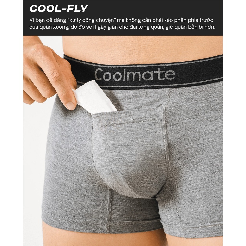 Combo 3 quần lót nam Trunk Cool Fly Modal khe moi không gây hằn mặc thoải mái - Thương hiệu Coolmate
