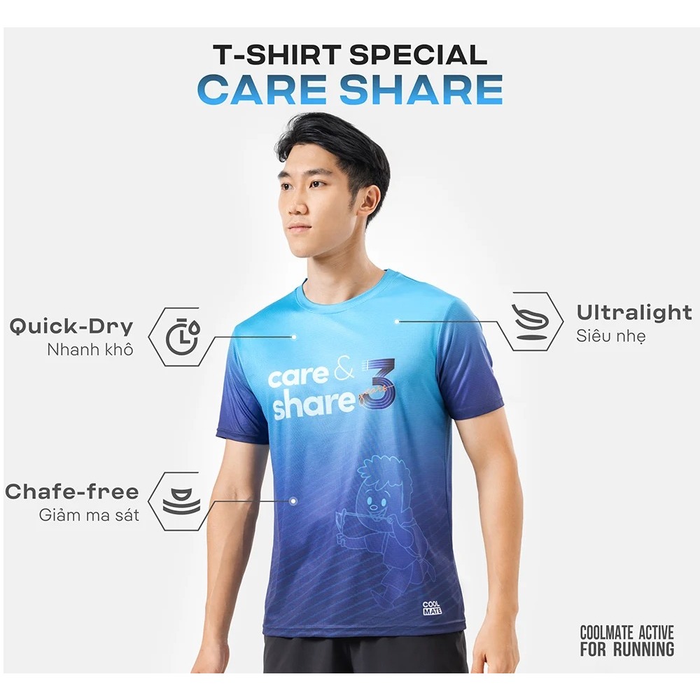 Áo thun nam T-Shirt chạy bộ Care & Share - Thương hiệu Coolmate