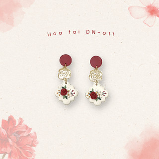 Sumire store hoa tai đất nung dn-011 lạc hoa bính đỏ đính hoa vàng