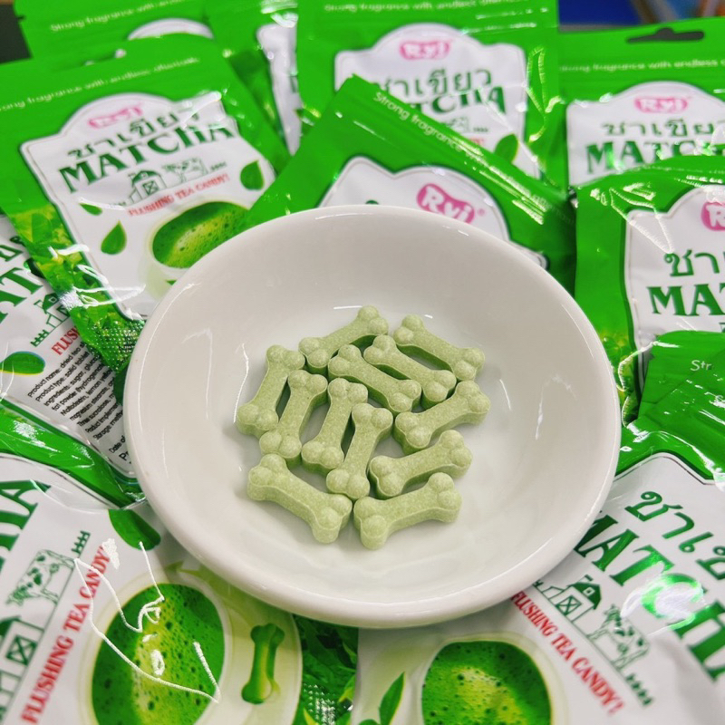 Kẹo Matcha hình xương chó, kẹo matcha trà xanh