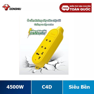 Ổ Cắm Điện GONGNIU 3 Ổ Đa Năng Công Suất Lớn 4000W Chống Va Đập Siêu Chịu Tải (C4D) Chính Hãng