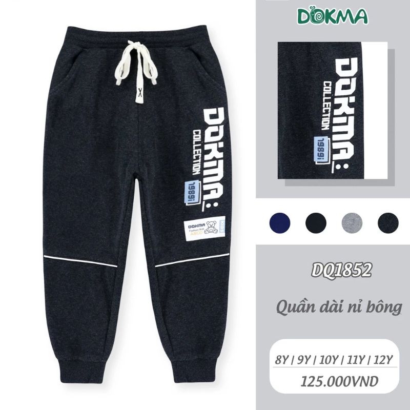 Quần dài nỉ da cá bé trai Dokma 7-12T DMQ450