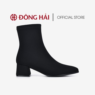 Giày Boot Nữ Zucia Cổ Vừa Mũi Nhọn Gót Vuông 5cm - GTH63