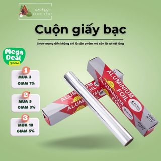 Cuộn giấy bạc nướng thực phẩm 5mx30cm, cuộn giấy bạc bọc thức ăn, màng nhôm nướng thịt, bảo quản thực phẩm