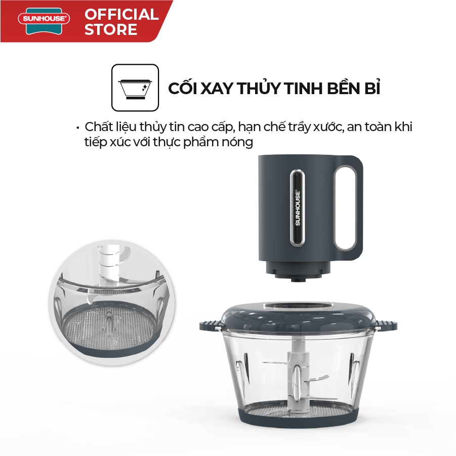 Máy xay thịt Sunhouse SHD5403 - Công suất 300W - Dung tích 1.8L - Đa chức năng - Bảo hành 12 tháng chính hãng