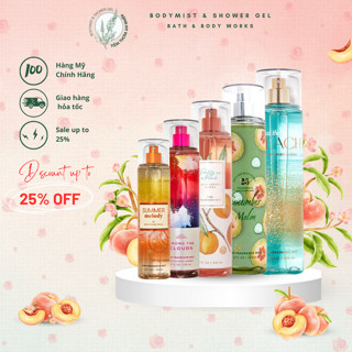 Xịt thơm toàn thân Bath And Body Works 236ML chuẩn hàng Mỹ Auth-Xịt Thơm Toàn Thân dòng trái cây đủ mùi