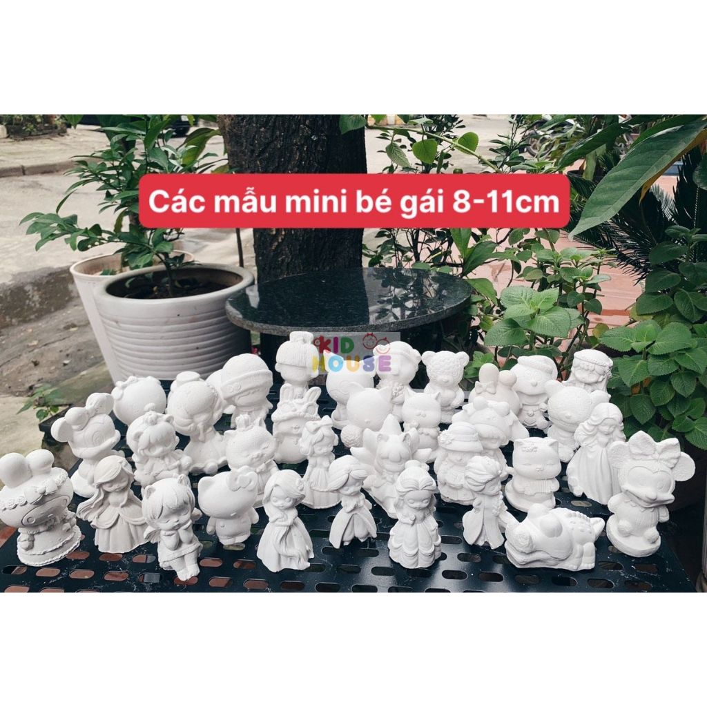 Set tô tượng thạch cao kèm màu và bút vẽ, combo 10 tượng mini kèm màu, tượng giáng sinh, siêu nhân, công chúa…size to