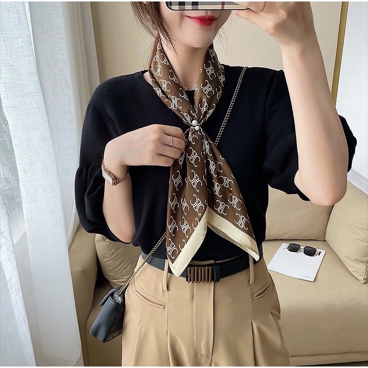 Khăn lụa vuông nhiều hgoaj tiết đa dạng thanh lịch kích thước 70x70cm Thy Thy store