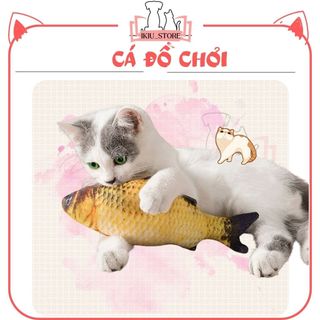 Cá catnip,đồ chơi cho mèo IKIU phụ kiện thú cưng giúp tránh nhàm chán size 18cm