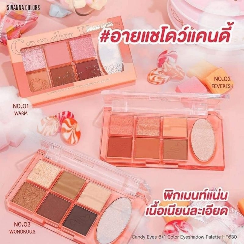 🌈PHẤN MẮT SIVANNA COLORS CANDY EYE 6+1 EYESHADOW PALETTE