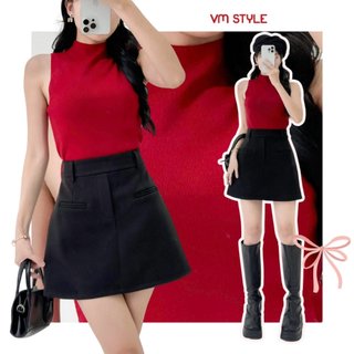 Áo len nữ VMSTYLE sát nách cổ tròn trơn form ôm nhiều màu, basic đi học, đi làm, đi chơi thời trang thu đông - ALU00262