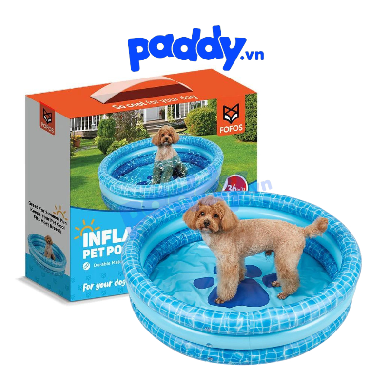 Hồ Bơi Bằng Phao Cho Chó FOFOS Inflatable Pet Pool 1mx26cm