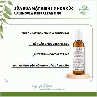 Sữa rửa mặt Kiehl's hoa cúc calendula 230ml -500ml (đủ bill)