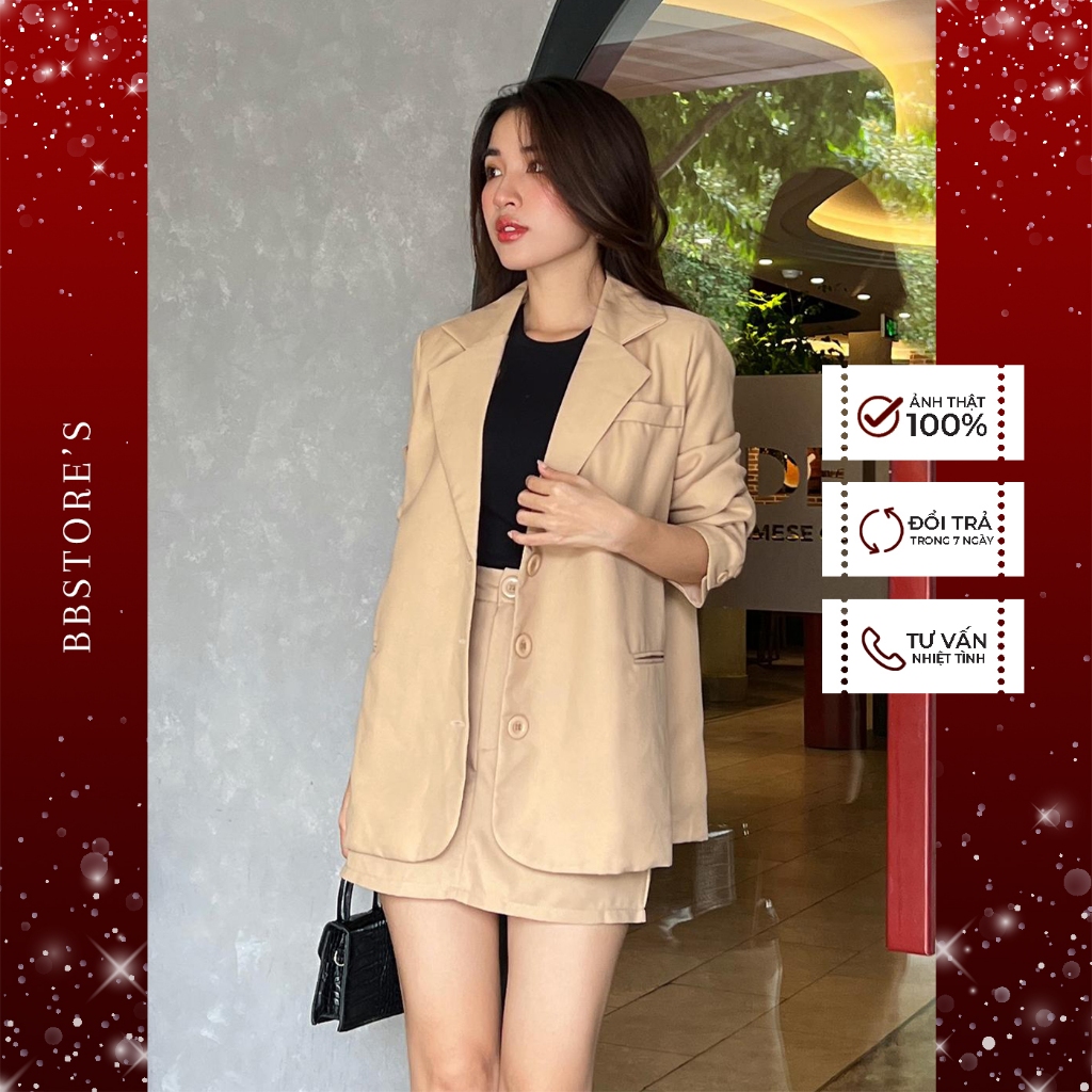 Áo Blazer Form Rộng Tay Dài Cổ Vest Thanh Lịch BBSTORE'S - A2140