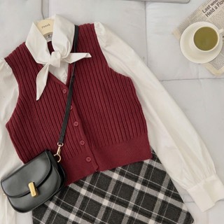 Set áo len liền sơmi