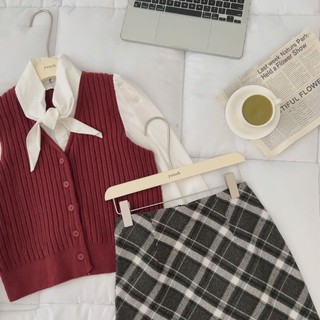 Set áo len liền sơmi