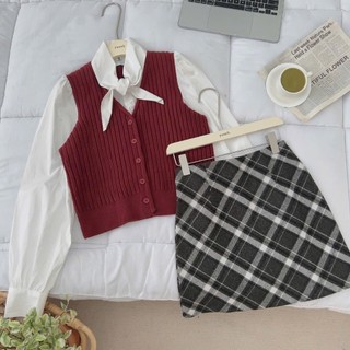 Set áo len liền sơmi