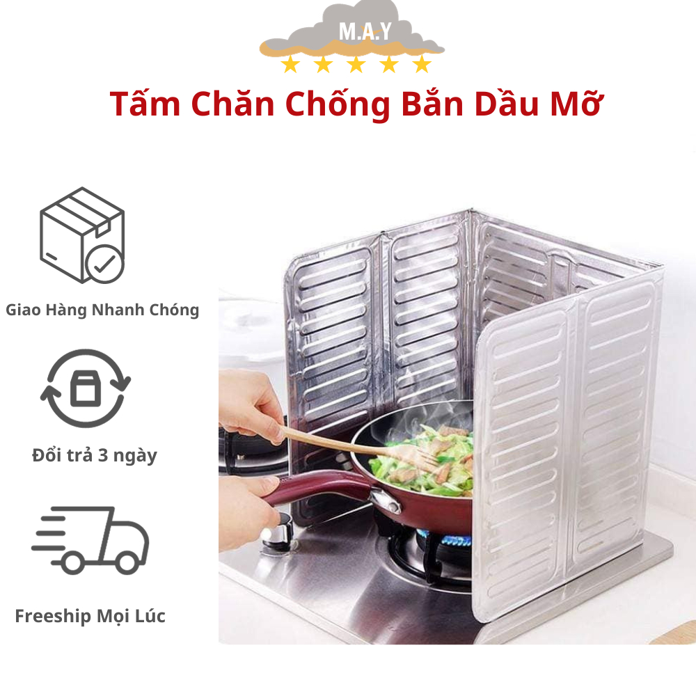 Tấm Chăn Chống Bắn Dầu Mỡ Bếp Gas, Miếng Chắn Dầu Mỡ Chất Liệu Nhôm Cao Cấp
