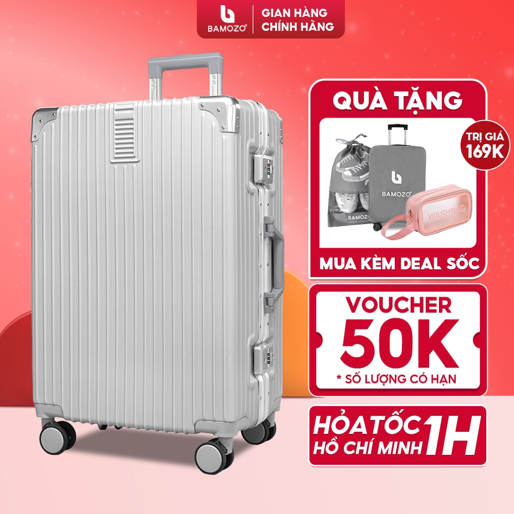 Vali du lịch BAMOZO 9066, vali kéo size 20/24 cao cấp chống va đập bảo hành 5 năm