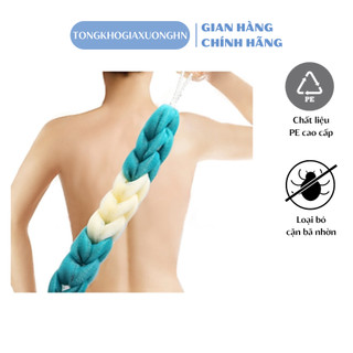 Bông tắm tạo bọt vệ sinh cơ thể dạng lưới kéo dài nhiều màu sắc - bông tắm vải lưới (BTD01)