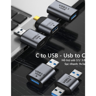 (10Gbps) Đầu Chuyển USB Sang Type C, usb to c - Hồ Phạm