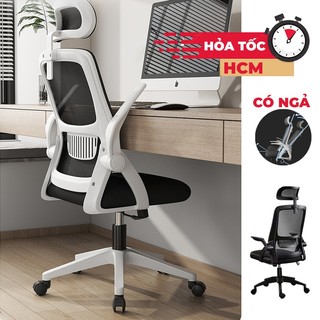 CÓ HỎA TỐC Ghế văn phòng công thái học chân xoay có ngả có tựa đầu thoải mái dễ chịu