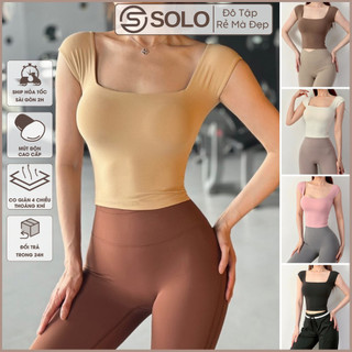 Áo Thun Gym Yoga Body CÓ MÚT Thể Thao Mềm Mịn Có Lớp Lót Thoáng Mát Tôn Dáng 𝙎𝙤𝙡𝙤 𝙎𝙥𝙤𝙧𝙩𝙨𝙬𝙚𝙖𝙧 007