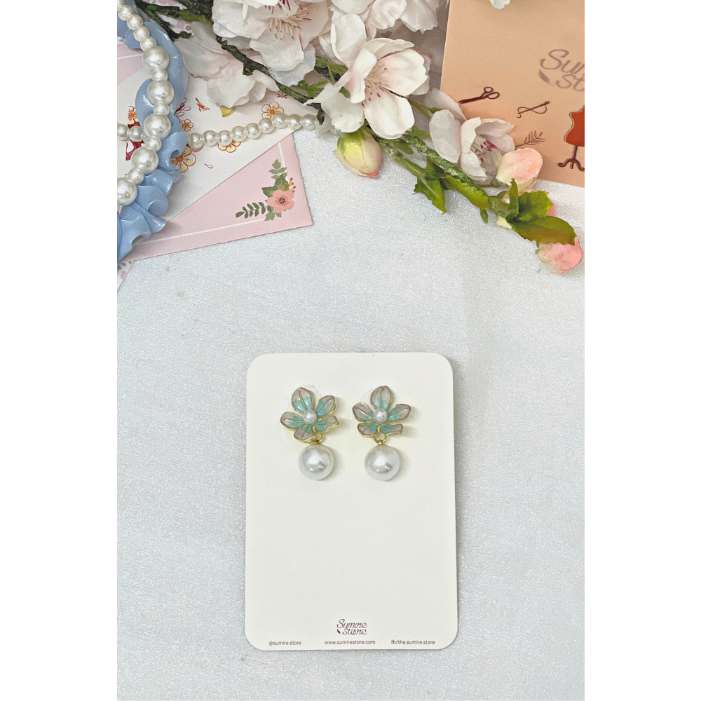 Sumire Store Hoa tai NK-107 hoa ly xanh hồng đính hạt ngọc