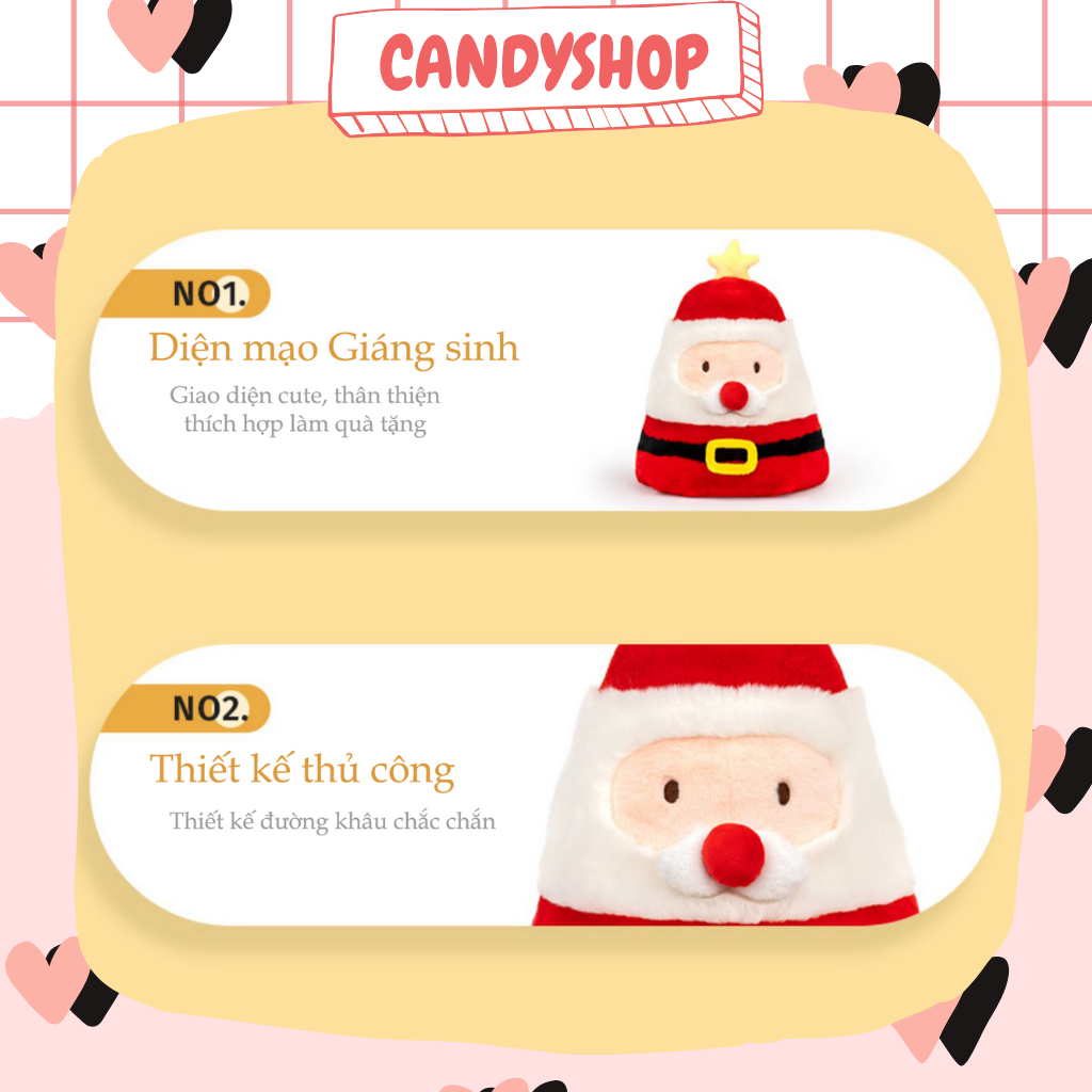 Gấu bông ông già Noel 2in1 có thể biến thành cây thông Noel  Có sẵn CANDYSHOP