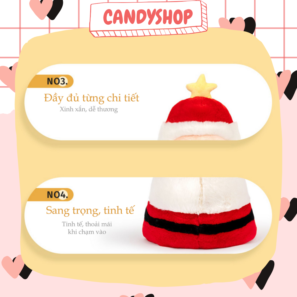 Gấu bông ông già Noel 2in1 có thể biến thành cây thông Noel  Có sẵn CANDYSHOP