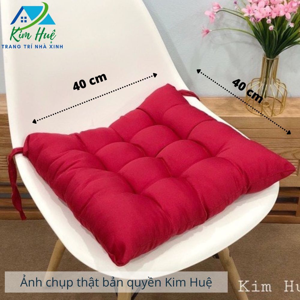 Thảm ngồi bệt vuông, đệm lót ghế văn phòng tròn trơn 1 màu 40x40cm Kim Huệ