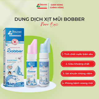 Dung dịch xịt rửa mũi cho bé Bobber Nano Bạc chai 70ml, Dung dịch xịt sổ mũi nghẹt mũi hiệu quả làm sạch