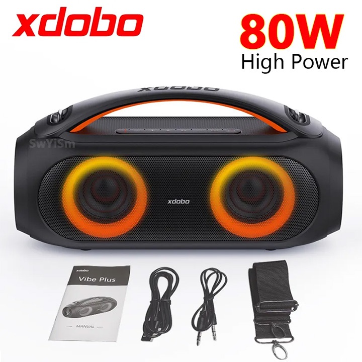 Loa Bluetooth 5.0 XDOBO VIBER PLUS Công Suất 80W, Chống Nước IPX5, Pin 10400Mah Hỗ Trợ Thẻ TF, USB, AUX - BH 12 Tháng
