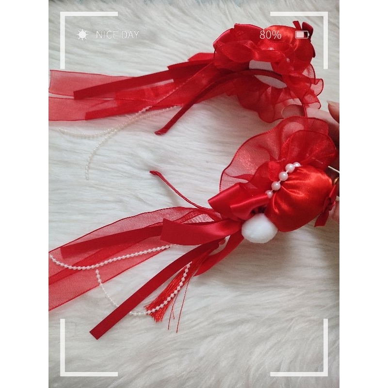 Set cặp búi củ tỏi Tết xinh cho bé