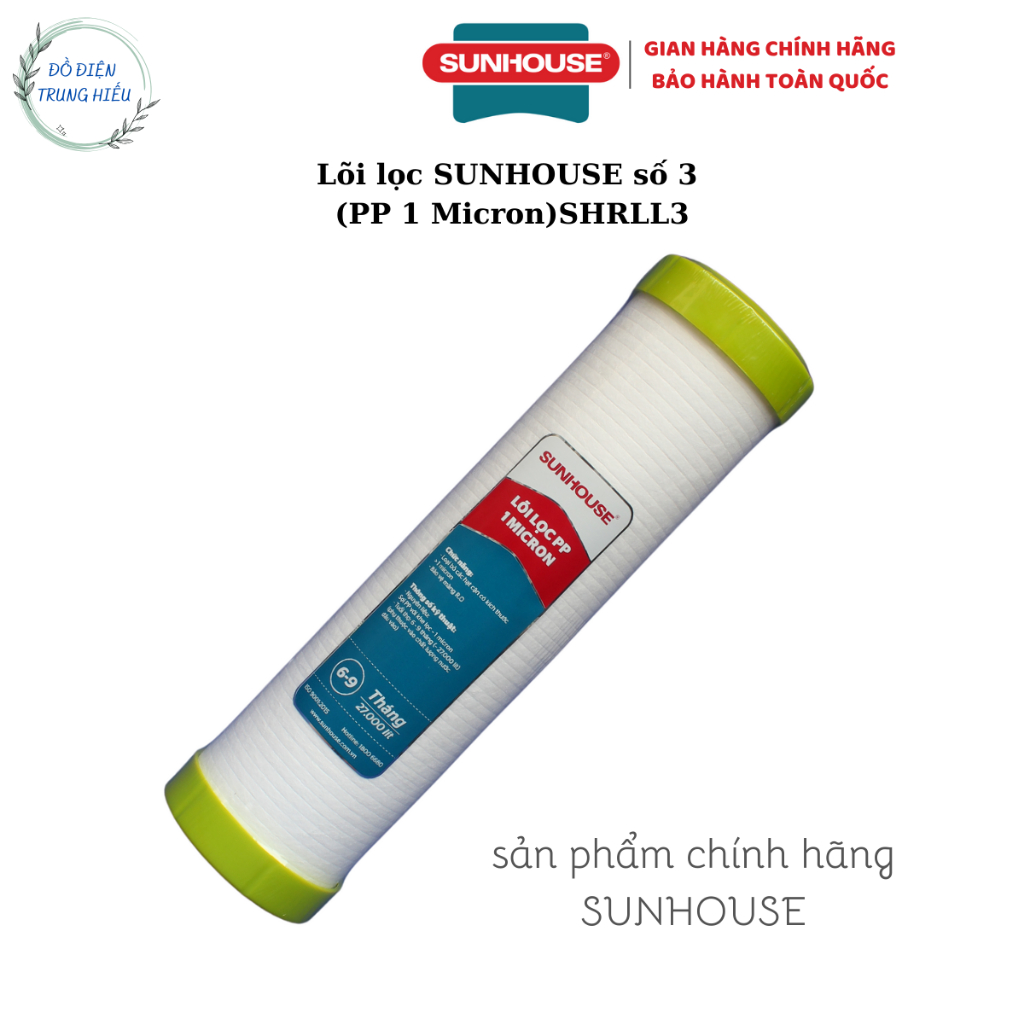 Lõi lọc nước số 3 SUNHOUSE  SHRLL3 - Hàng chính hãng