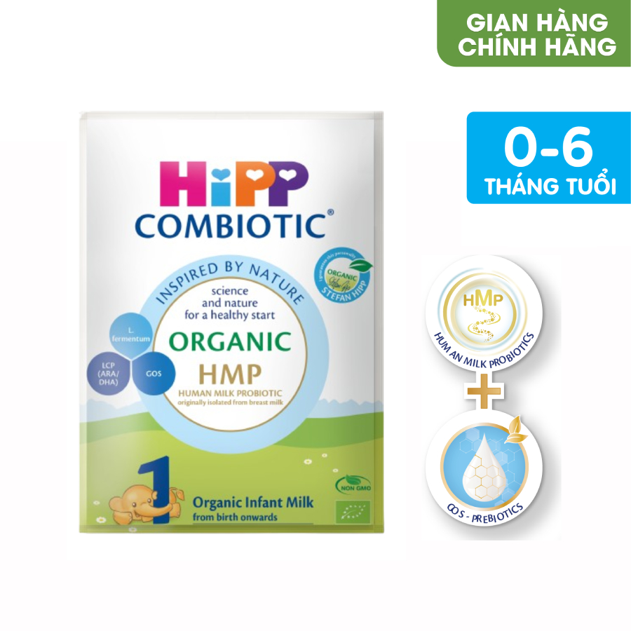 Combo 3 gói Sữa bột công thức HiPP 1 Organic Combiotic (3 gói x 22gram) (Dành cho bé từ 0-6 tháng)
