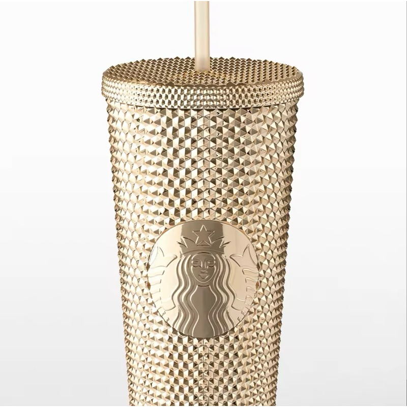 Ly Starbucks Bling Gold Cold Cup 24oz