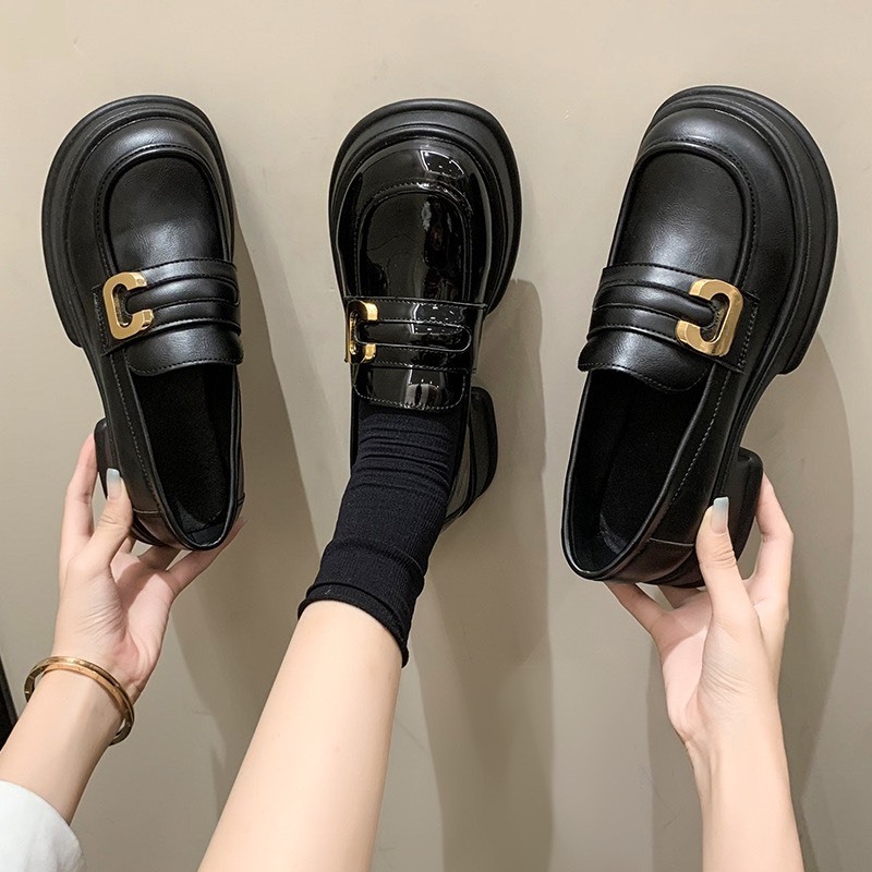 Giày oxford đốc thời trang nữ chất da đế 5 cm J14 3 màu