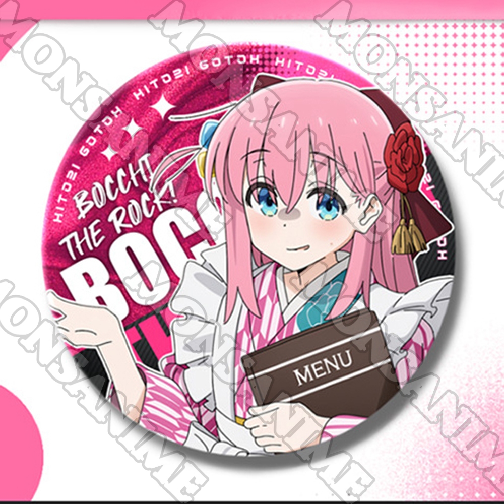 Huy hiệu IN HÌNH Bocchi The Rock ver NỀN SÉT khoác manga anime chibi quà tặng xinh xắn độc đáo
