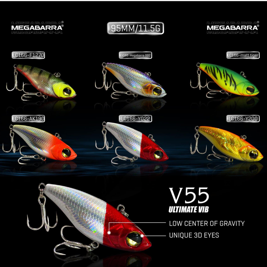 Mồi Vib đi lửng MEGABARRA V55 - 55mm - 11g - chuyên trị lóc, chim, mú, chẽm...