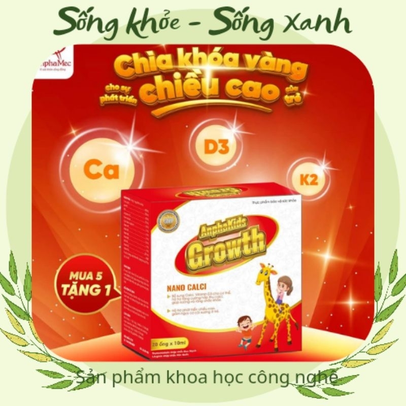 (MUA 5 TẶNG 1) ANPHAKIDS GROWTH - NANO CANXI - SP VIỆN HÀN LÂM