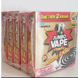 Lốc 5hộp nhang muỗi đen ít khói Jumbo 3x hộp 10 khoanh tặng thêm 2 khoanh