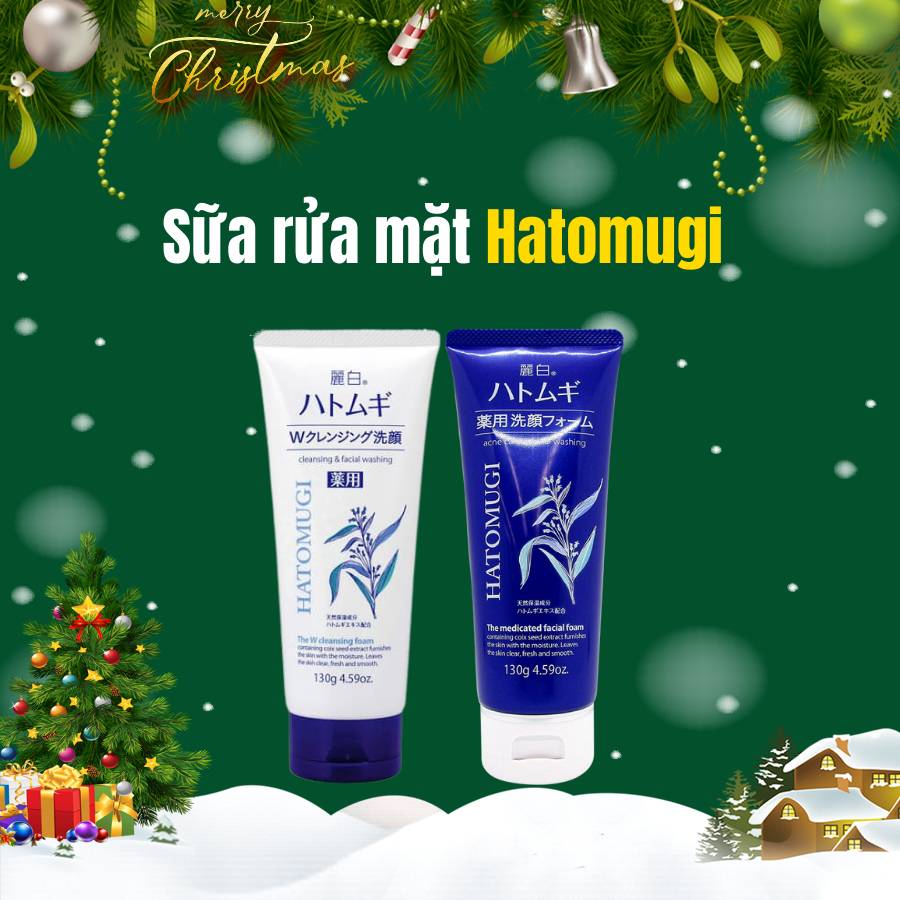 Sữa rửa mặt làm sạch da Hatomugi Cleansing Foam hạt Ý Dĩ 130g